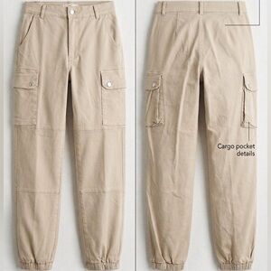 Hot & Delicious Tan Cargo Jogger Pants